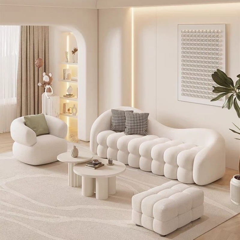 Home Cinema Sofa - ！@ Curved Nordic Sofa Set Modern