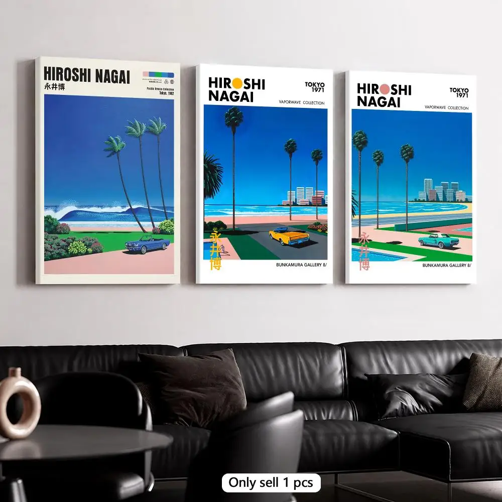 Home Cinema Classic - H-Hiroshi Nagai Coastal City Scene Framed