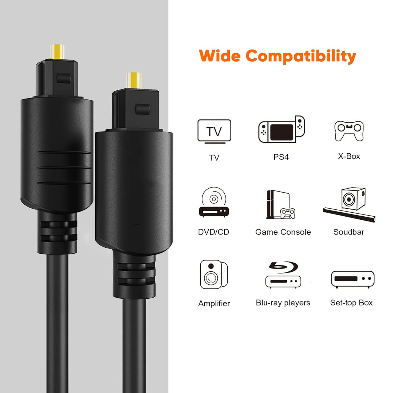 Home Cinema Cabasse - TOSLINK Optical Audio Cable, Fiber Optic