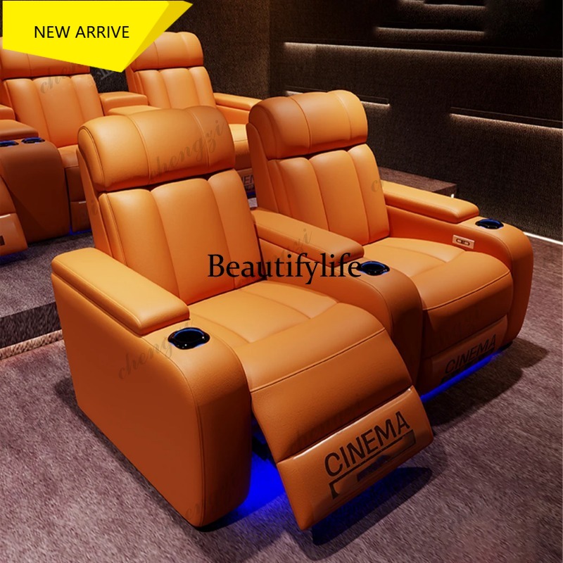 Home Cinema Sofa - G153 Luxury Genuine Leather Electric Recliners