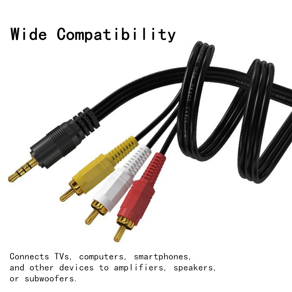 Home Cinema Solution - 3.5mm to 3 RCA Audio Video
