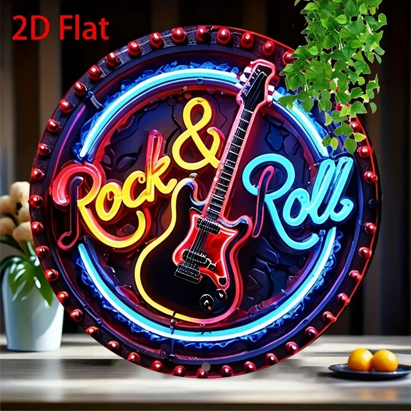 Home Cinema Classic - A Vintage Rock Neon Sign, 2Dflat