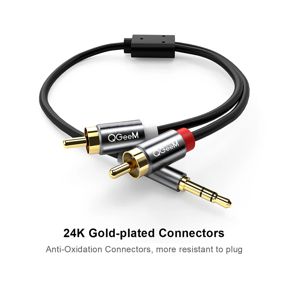 QGeeM RCA Cable 2RCA to 3.5 Au - Home Cinema Solution 评论和价格