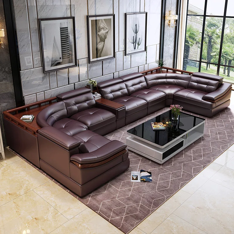 Premium leather sofa U-shaped  - Home Cinema Sofa 评论和价格