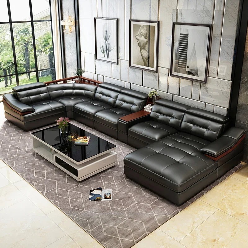 Premium leather sofa U-shaped  - Home Cinema Sofa 评论和价格