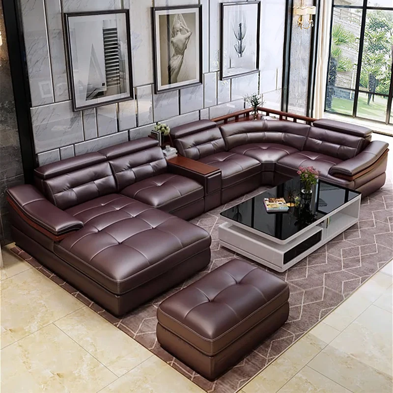 Premium leather sofa U-shaped  - Home Cinema Sofa 评论和价格