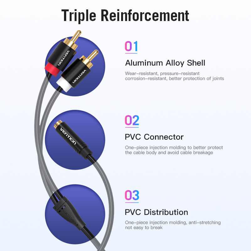 Vention Jack 3.5mm Female to 2 - Home Cinema Solution 评论和价格