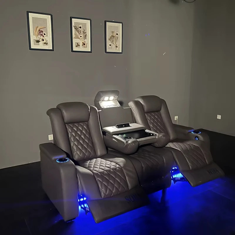 Luxury Black Color Genuine Lea - Home Cinema Recliner Chairs 评论和价格