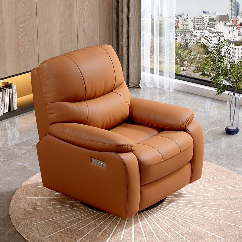 Rotatable recliner leather liv - Home Cinema Recliner Chairs 评论和价格