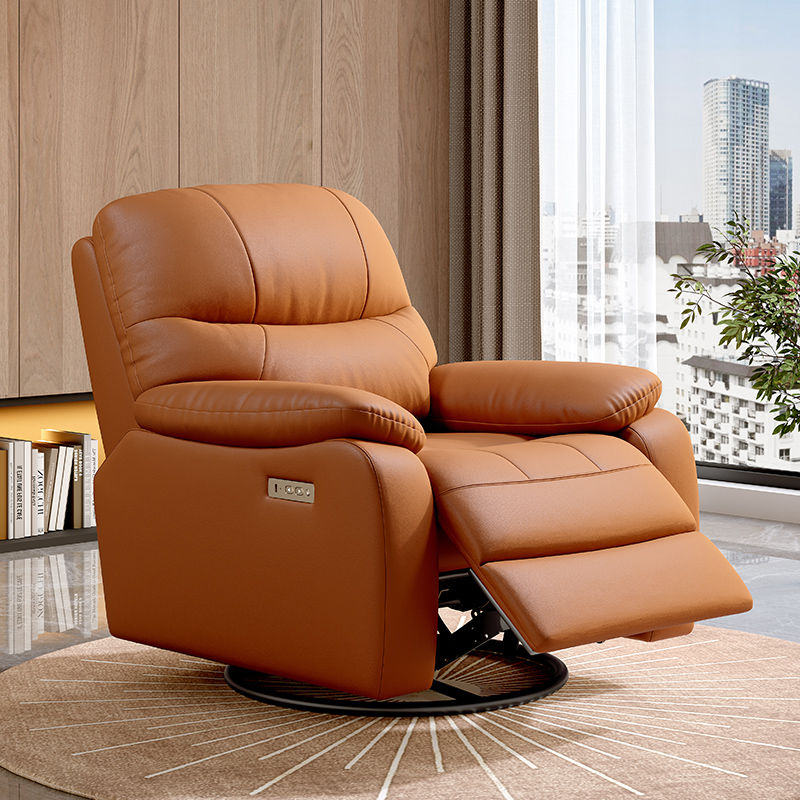 Rotatable recliner leather liv - Home Cinema Recliner Chairs 评论和价格