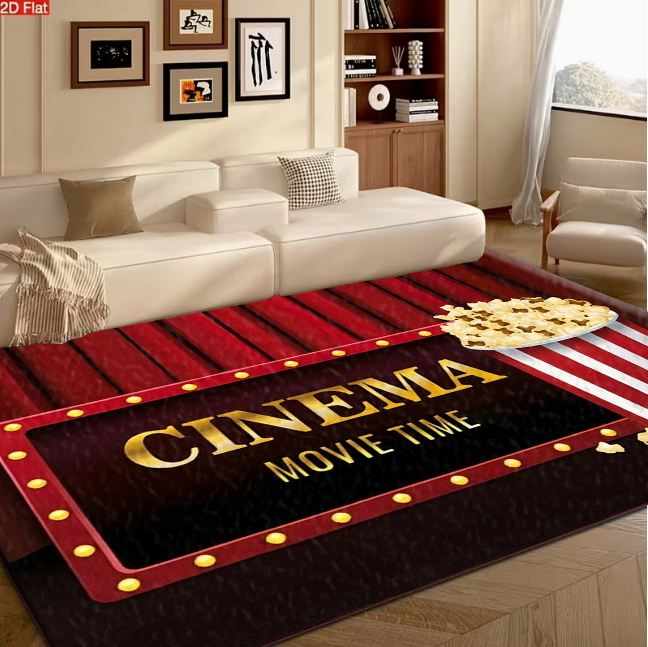 Cinema Movie Time Popcorn Them - Home Cinema Flooring 评论和价格