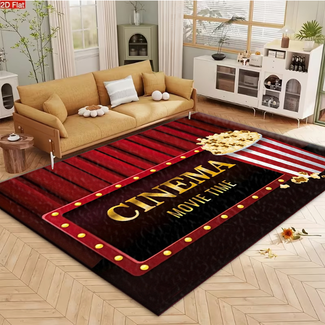 Cinema Movie Time Popcorn Them - Home Cinema Flooring 评论和价格