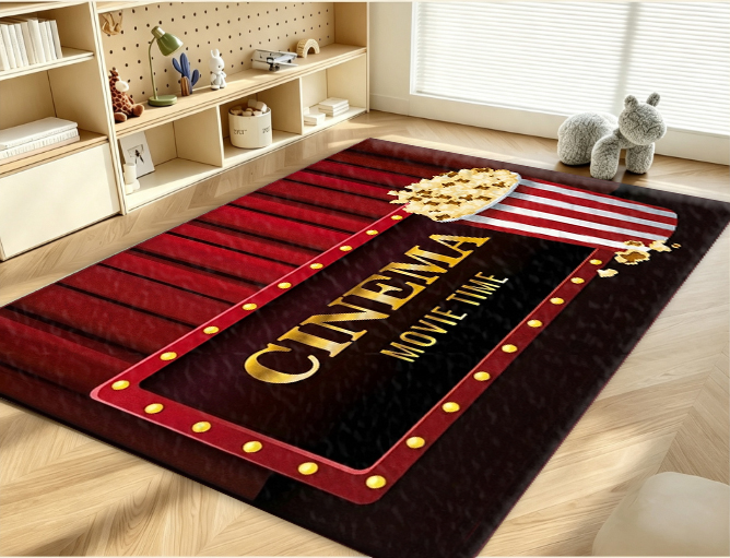 Cinema Movie Time Popcorn Them - Home Cinema Flooring 评论和价格