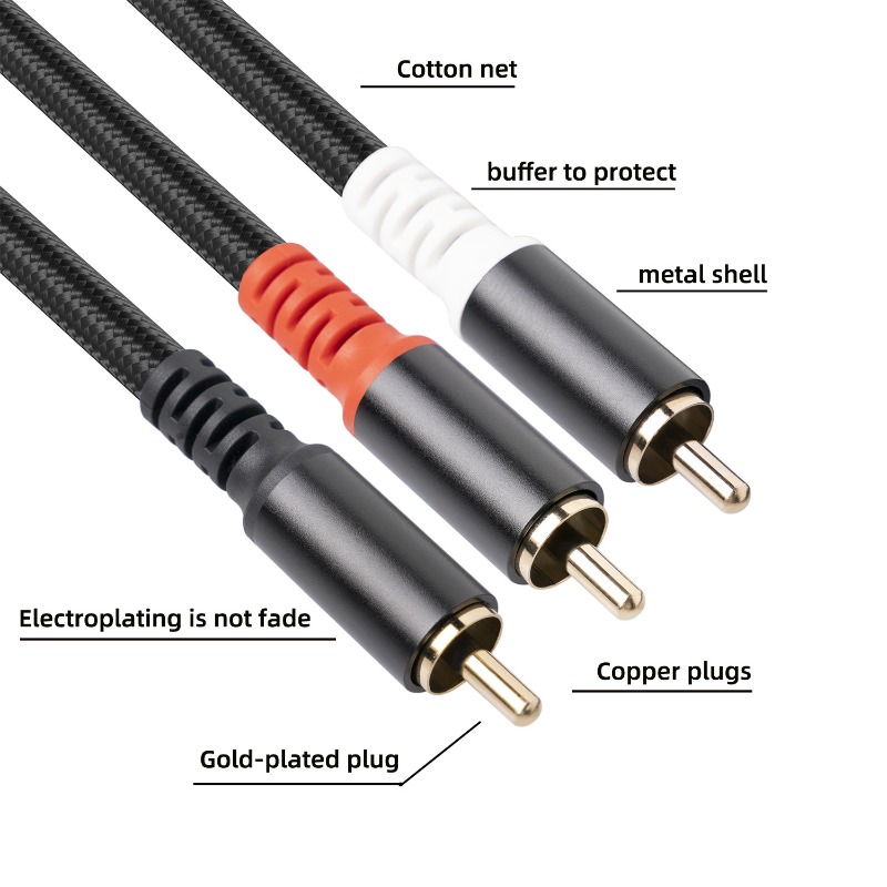 1/2/3M 1 RCA Male To 2 RCA Mal - Audio Home Cinema 评论和价格