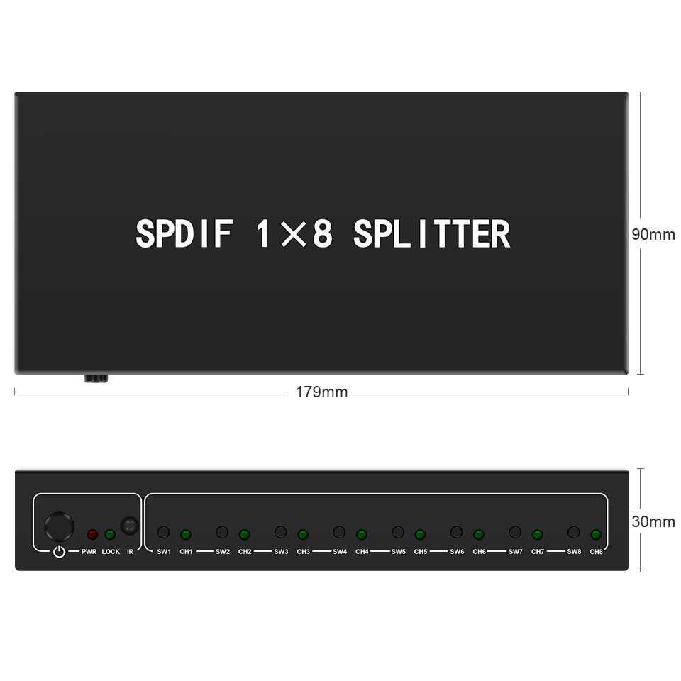 Optical Audio Splitter,1 in 8  - Home Cinema Solution 评论和价格