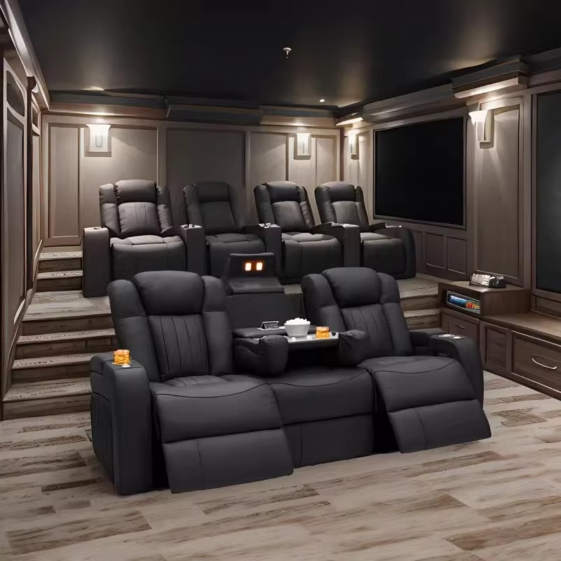 Leather Recliner Sofa Sets Pow - Home Cinema Recliner Chairs 评论和价格