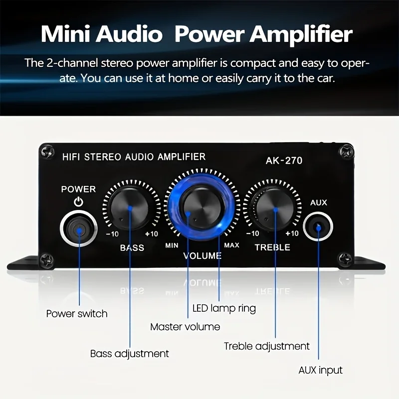 AK-270 400W Mini Power Amplifi - Home Cinema Solution 评论和价格