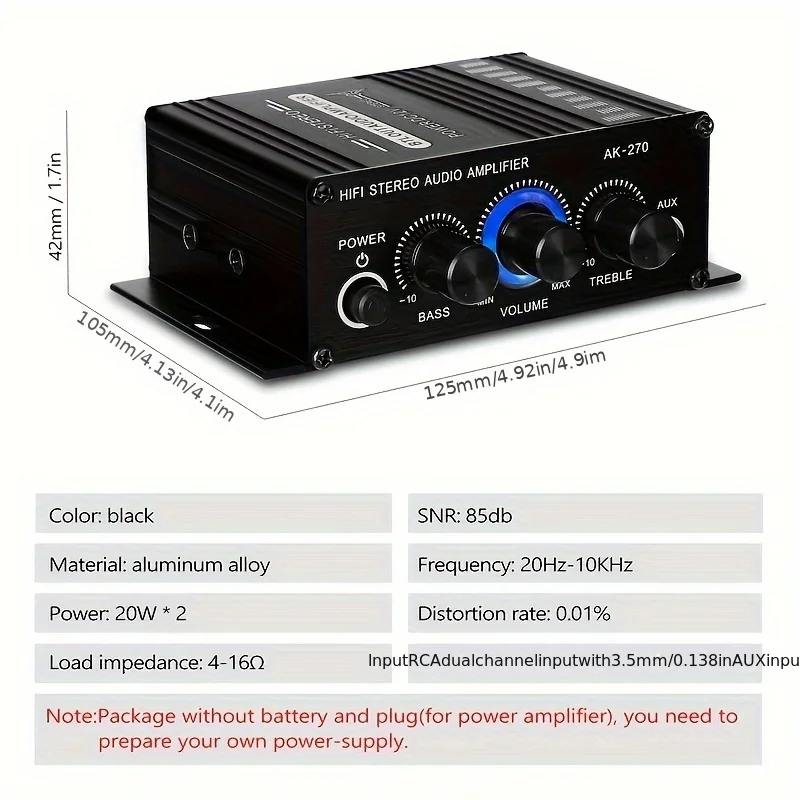AK-270 400W Mini Power Amplifi - Home Cinema Solution 评论和价格