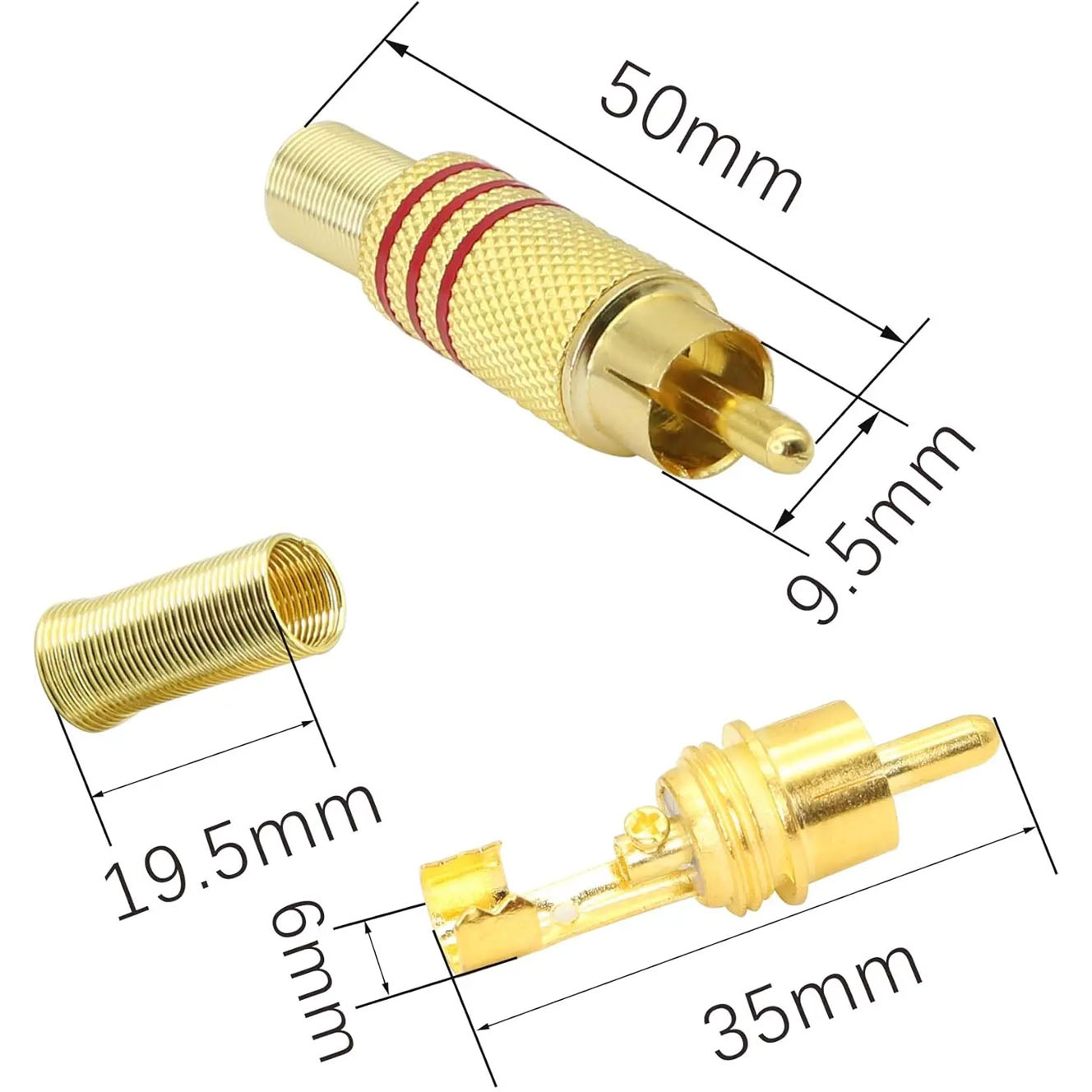4PCS RCA Plug Gold Plated Sold - Home Cinema Solution 评论和价格