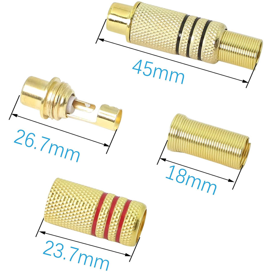 4PCS RCA Plug Gold Plated Sold - Home Cinema Solution 评论和价格